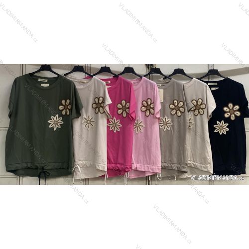 Tričko sťahovací krátky rukáv dámske nadrozmer (46/48/50 ONE SIZE) TALIANSKA MÓDA IMC26119