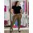 Legíny koženkové zateplené dlhé dámske (S/M-XL/2XL) MIEGO MIE2339000319M/DU černá M/L