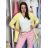 Cardigan 3/4 dlhý rukáv dámsky JANET (S/M/L ONE SIZE) TALIANSKA MÓDA IMD26041/DU S/M/L růžová světlá