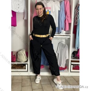 Nohavice voľnočasové s páskem dámske ELEN (S/M/L ONE SIZE) TALIANSKA MÓDA IMC26070