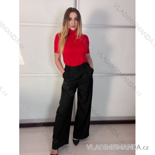 Sveter s rolákom krátky rukáv dámsky (S/M/L ONE SIZE) TALIANSKA MÓDA IMWK24F3666-1/DUR S/M/L červená