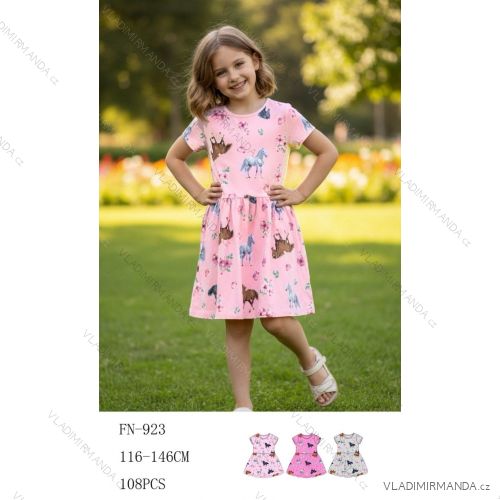 Šaty letné krátky rukáv detské až dorast dievčenské (116-146) SEZON SEZ26FN-923