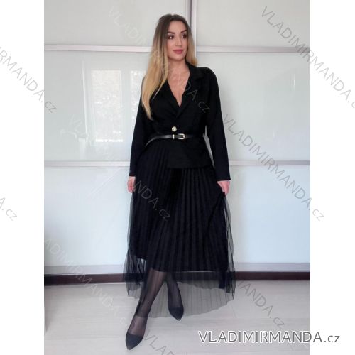 Šaty elegantní dlouhý rukáv dámske MIA (S/M/L ONE SIZE) TALIANSKA MÓDA IMSM261126