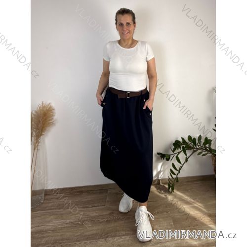 Sukňa dlhá s páskem oversize dámska nadrozmer (50/52/54 ONE SIZE) TALIANSKA MÓDA IM425632