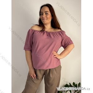 Halenka krátky rukáv dámske nadrozmer MINA (50/52/54 ONE SIZE) TALIANSKA MÓDA IMC261113