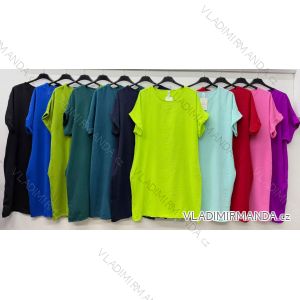 Šaty klasik letný krátky rukáv dámske nadrozmer (46/48/50 ONE SIZE) TALIANSKA MÓDA IM426119