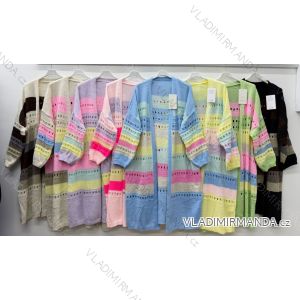 Cardigan pletený dlhý rukáv dámsky nadrozmer (54/56/58 ONE SIZE) TALIANSKA MÓDA IM426121