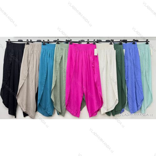 Nohavice letné dámske nadrozmer (46/48/50 ONE SIZE) TALIANSKA MÓDA IM426123