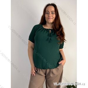 Halenka krátky rukáv dámske nadrozmer PRUE (50/52/54 ONE SIZE) TALIANSKA MÓDA IM426075/DUR