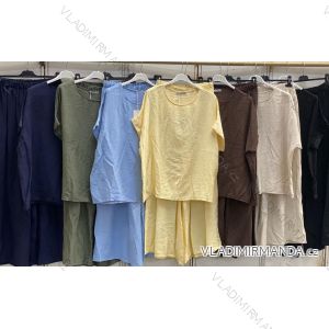 Komplet tričko krátky rukáv a nohavice dámske nadrozmer (46/48/50 ONE SIZE) TALIANSKA MÓDA IMC26127