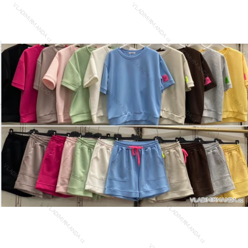 Súprava oversize letné tričko krátky rukáv a kraťasy dámske (S/M/L ONE SIZE) TALIANSKA MÓDA IMC26130