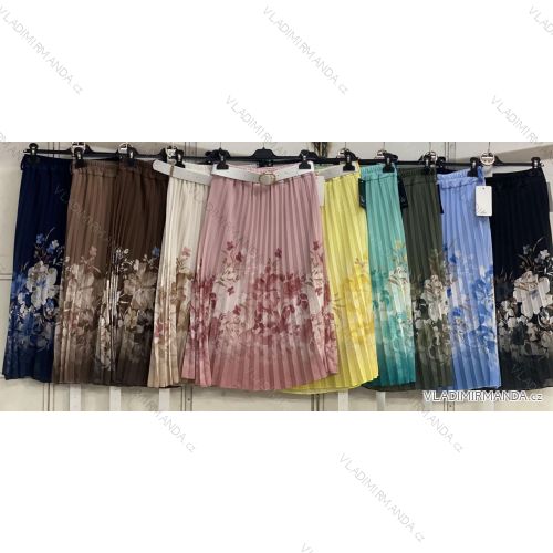 Sukňa dlhá skladaná s opaskom dámska (S/M/L ONE SIZE) TALIANSKA MÓDA IMC26135