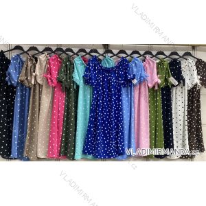 Šaty letné carmen krátky rukáv dámske nadrozměr (42/44/46 ONE SIZE) TALIANSKA MÓDA IMC26141