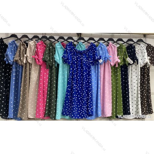 Šaty letné carmen krátky rukáv dámske nadrozměr (42/44/46 ONE SIZE) TALIANSKA MÓDA IMC26141