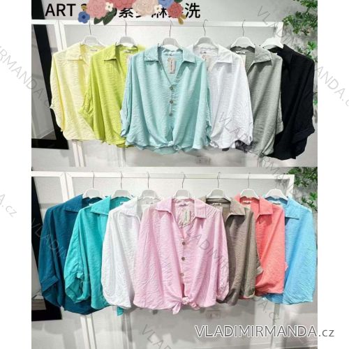 Halenka 3/4 dlhý rukáv dámska nadrozmer (52/54/56 ONE SIZE) TALIANSKA MÓDA IMC26142