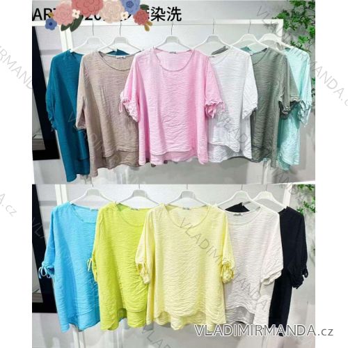 Halenka 3/4 rukávem dámske nadrozmer (46/48/50 ONE SIZE) TALIANSKA MÓDA IMC26144