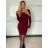 Šaty úpletové dlhý rukáv dámske (S/M/L ONE SIZE) TALIANSKA MÓDA IMM25M7006