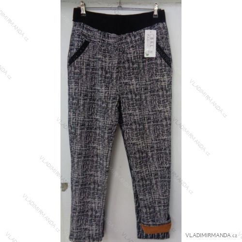 Nohavice elast zateplené kožúšok dámske nadrozmerné (2xl-6XL) SMILING JEANS WU-148