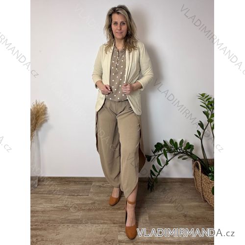 Nohavice letné dámske LORA (S/M/L ONE SIZE) TALIANSKA MÓDA IM42610111/DU S/M/L béžová