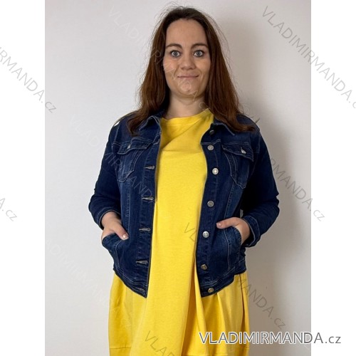 Bunda riflová jeans dámska nadrozměr(4XL-8XL) GYD261939/DR 4XL tmavo modrá