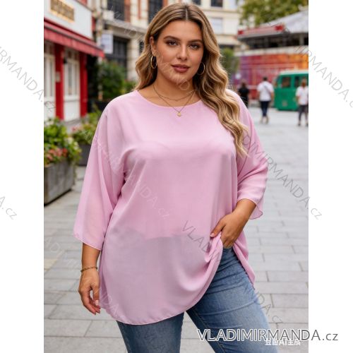 Blúzka 3/4 dlhý rukáv dámska nadrozmer (50/52/54 ONE SIZE) TALIANSKA MÓDA IM426129