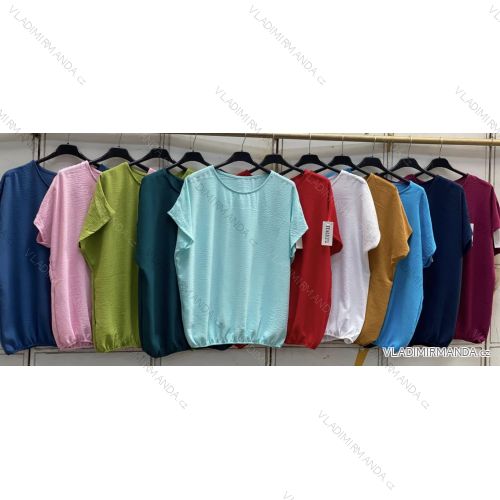 Tričko krátky rukáv dámske nadrozmer (50/52/54 ONE SIZE) TALIANSKA MÓDA IMC26128