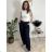 Nohavice elegantné s opaskom dámske BEATA (S/M/L ONE SIZE) TALIANSKA MÓDA IM425718/DUR S/M/L čierna