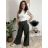 Nohavice elegantné s opaskom dámske BEATA (S/M/L ONE SIZE) TALIANSKA MÓDA IM425718/DUR S/M/L čierna