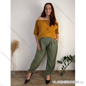 Nohavice oversize dlhé letné dámske nadrozmer KAROL (42/44/46 ONE SIZE) TALIANSKA MÓDA IM42600012