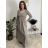 Šaty voľnočasové dlouhý rukáv dámske VIVA (S/M/L ONE SIZE) TALIANSKA MÓDA IMSM2511125/DUR S/M/L béžová