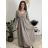 Šaty voľnočasové dlouhý rukáv dámske VIVA (S/M/L ONE SIZE) TALIANSKA MÓDA IMSM2511125/DUR S/M/L béžová