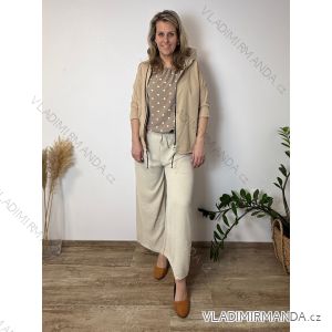 Nohavice oversize dlhé letné dámske nadrozmer RENATE (42/44/46 ONE SIZE) TALIANSKA MÓDA IM42600013/DUR