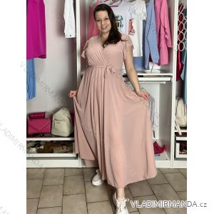 Šaty letné šifónové krátky rukáv dámske AMANDA (S/M/L ONE SIZE) TALIANSKA MóDA IM42600014/DUR