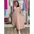 Šaty letné šifónové krátky rukáv dámske AMANDA (S/M/L ONE SIZE) TALIANSKA MóDA IM42600014/DUR S/M/L ružová staroružová