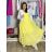 Šaty letné šifónové krátky rukáv dámske AMANDA (S/M/L ONE SIZE) TALIANSKA MóDA IM42600014/DUR S/M/L žlutá
