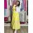 Šaty letné šifónové krátky rukáv dámske AMANDA (S/M/L ONE SIZE) TALIANSKA MóDA IM42600014/DUR S/M/L žlutá