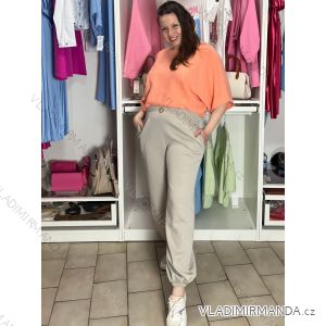 Tepláky elegantné dámske nadrozmer (44/46/48 ONE SIZE) TALIANSKA MÓDA IM426009/DUR