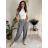 Nohavice volnočasové s opaskom dámske INNA (S/M/L ONE SIZE) TALIANSKA MÓDA IMSM261124/DR S/M/L biela