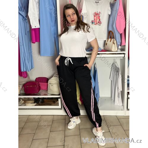 Tepláky oversize dlhé dámske (M/L/XL ONE SIZE) TALIANSKA MÓDA IM426084-1/DU M/L/XL čierna