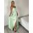 Šaty dlhé elegantné letné na ramienka dámske (XS/S/M ONE SIZE) TALIANSKA MÓDA IMM25M40243/DUR  zelená lipová S/M