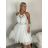 Šaty krátké společenské bez rukávu dámské MARIANA (S/M ONE SIZE) ITALSKÁ MÓDA IMPSH24C18806A/DU S / M biela