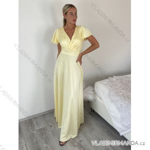 Šaty dlhé spoločenské krátký rukáv dámske TRIXIE (S/M/L ONE SIZE) TALIANSKA MÓDA IMM26M46391/DUR