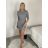 Šaty úpletové riadkové dlhý rukáv dámske (XS/S/M ONE SIZE) TALIANSKA MÓDA IMD25219/DUR šedá XS/S/M