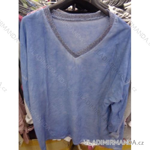 Tričko tunika dlhý rukáv dámske nadrozmerné (uni xl-3XL) TALIANSKÁ MÓDA IMC17220
