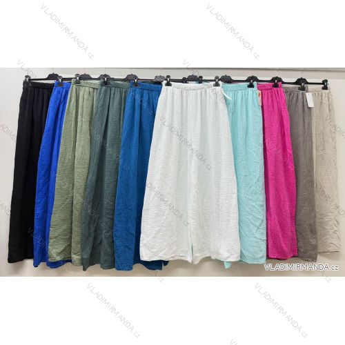 Nohavice mušelínové letné oversize dámske nadrozmer (40/42/44 ONE SIZE) TALIANSKA MÓDA IM426150