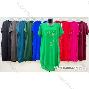 Šaty klasik letný krátky rukáv dámske nadrozmer (52/54/56 ONE SIZE) TALIANSKA MÓDA IM426151