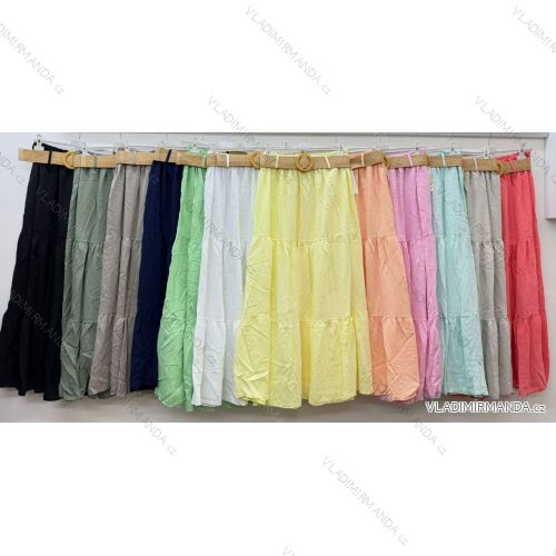 Sukňa dlhá s opaskom dámska nadrozmer (40/42/44 ONE SIZE) TALIANSKA MÓDA IM426152