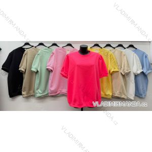 Mikina maslová krátky rukáv dámska nadrozmer (48/50/52 ONE SIZE) TALIANSKA MÓDA IM426160