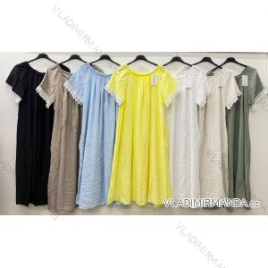 Šaty voľnočasové carmen krátky rukáv dámske nadrozmer (52/54/56 ONE SIZE) TALIANSKA MóDA IM426163