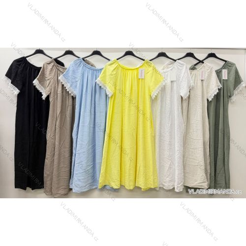 Šaty voľnočasové carmen krátky rukáv dámske nadrozmer (52/54/56 ONE SIZE) TALIANSKA MóDA IM426163